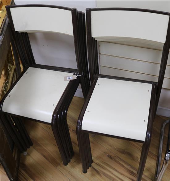 A set of eight French bistro chairs